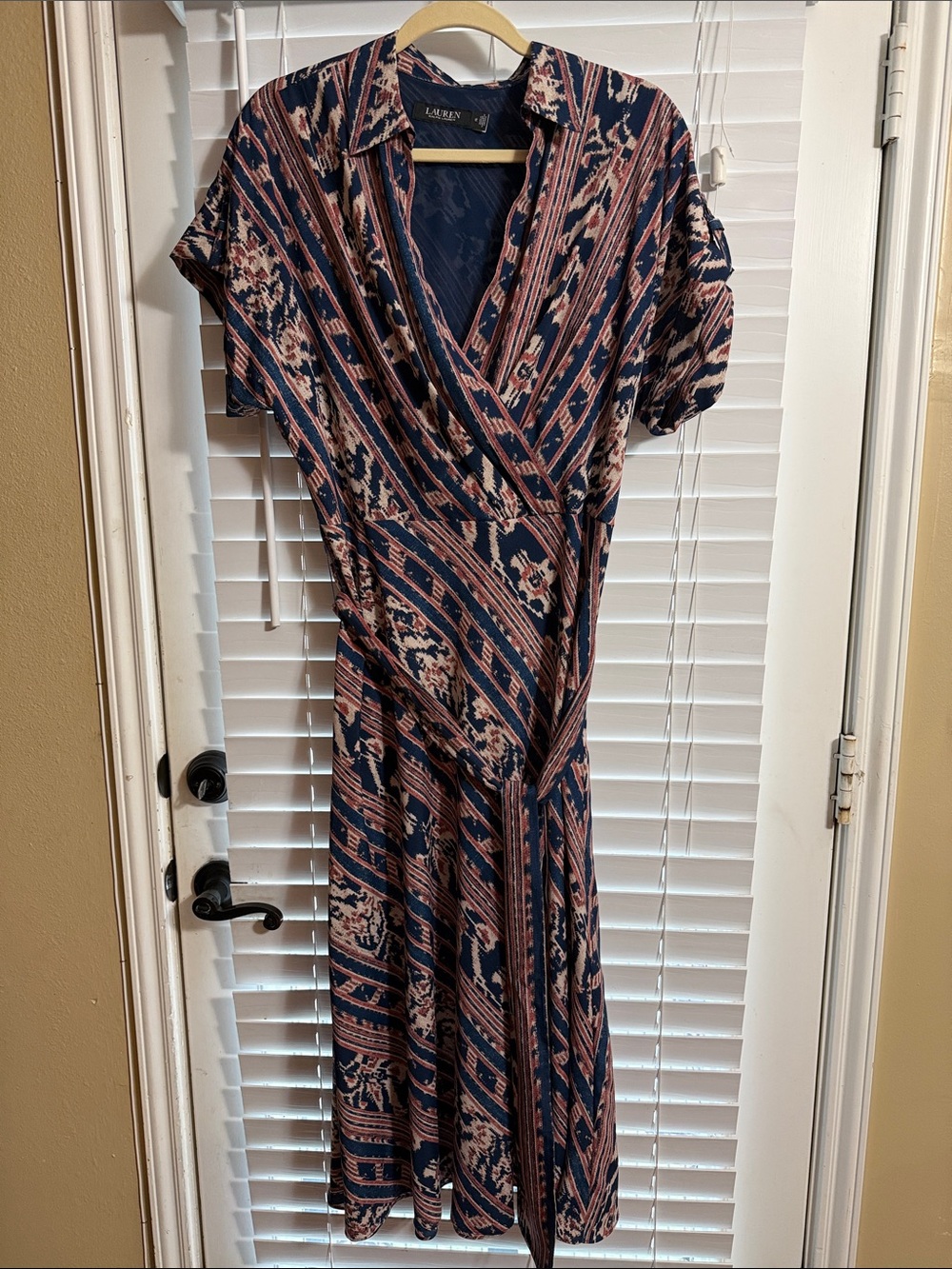 LAUREN Ralph Lauren Blue and Red Printed Dress.